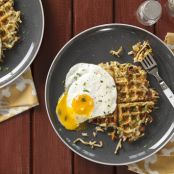  Hash Brown Waffles with Fried Eggs 