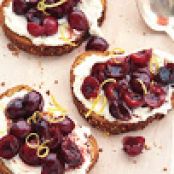 Fresh Ricotta, Cherry, and Lemon Zest Crostini