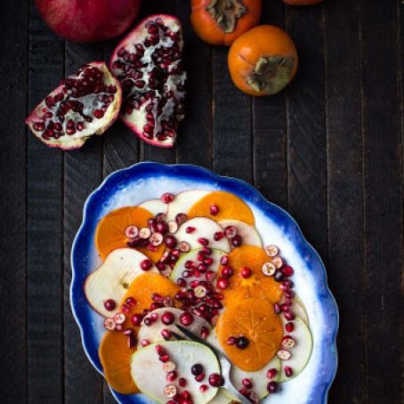 Autumn Fruit Salad with Gingered Kombucha Maple Vinaigrette