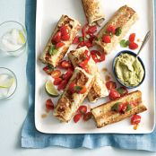 Chicken, Kale, and Mushroom Chimichangas