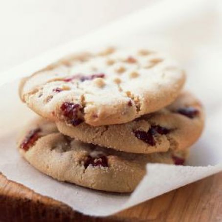 Macadamia Butter Cookies with Dried Cranberries