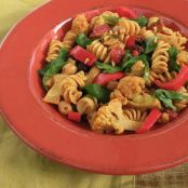 Curried Pasta with Cauliflower and Chickpeas