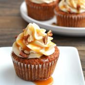 Caramel Pecan Carrot Cupcakes