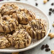 Peanut Butter Turtle Thumbprint Cookies