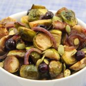 Maple Roasted Balsamic Brussels Sprouts and Berries