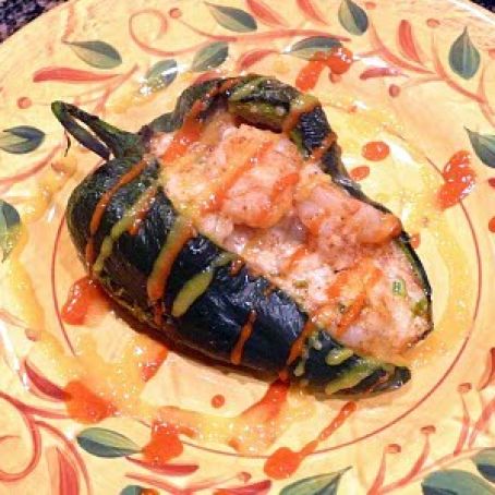 CHILE POBLANO RELLENO DE CAMARON Y MANGO