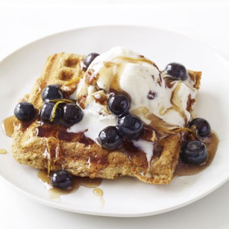 Blueberry-Maple Waffle Sundaes