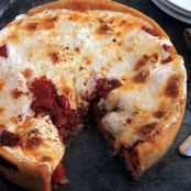 Sausage and Cheese Deep-Dish Pizza