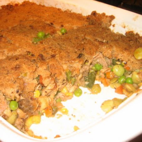 Chicken Potpie with Stuffing Crust