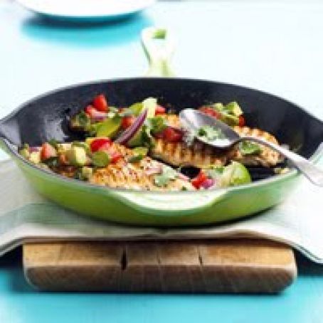 Chicken with Lime and Avocado Salsa