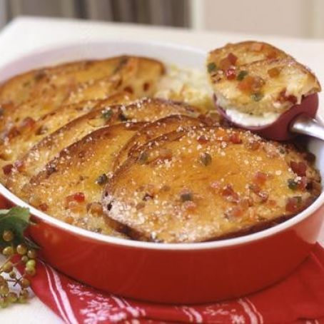 Asparagus Bread Pudding With Spring Onions