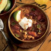 Chili with Horseradish Sour Cream