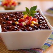 spicy black  beans soup and tortillas