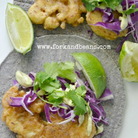 Beer-Battered Baja-Style Cauliflower Tacos Recipe