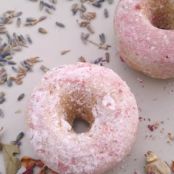 Valentine Vegan Baked Lavender Rose Donuts 