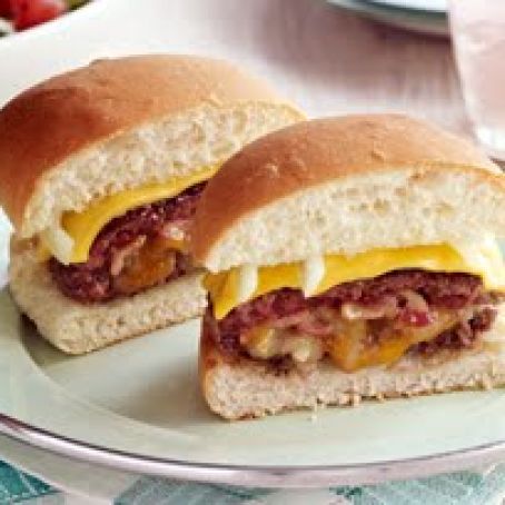 Bacon, Double-Cheese, & Onion-Stuffed Burgers