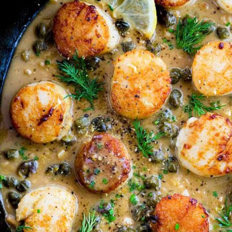Pan Seared Scallops with Lemon Caper Sauce