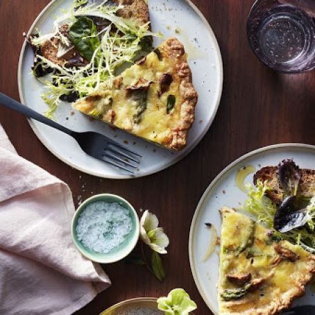 Spring Quiche with Mushrooms & Asparagus