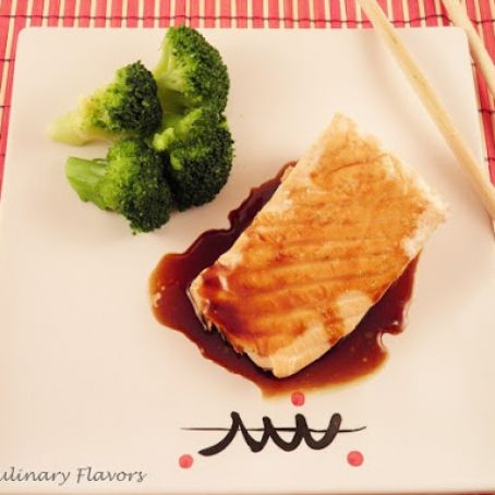 SALMON****Ginger Poached Salmon With Teriyaki Drizzling Sauce