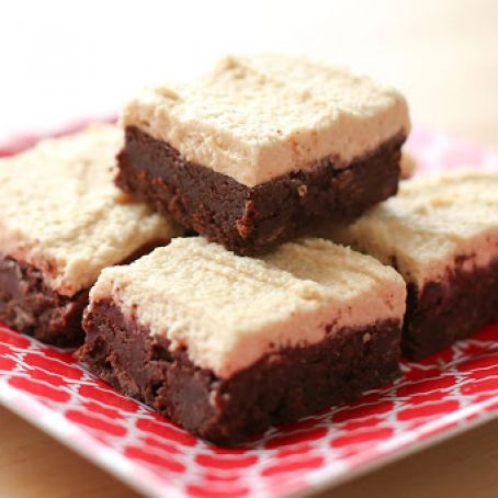 Rich Chocolate Brownies with Peanut Butter Frosting