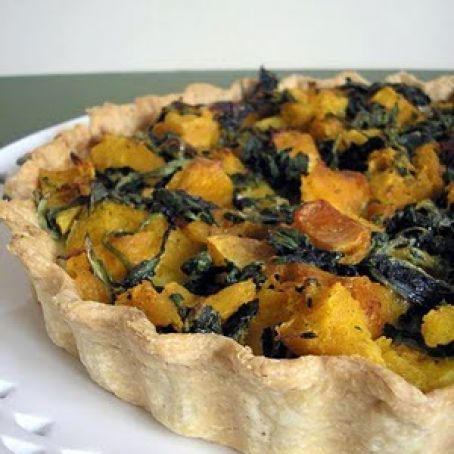 Spinach & Curried Pumpkin Tart