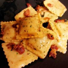 Beef Ravioli with Bacon Butter Sauce