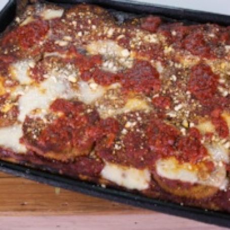 EGGPLANT PIZZA WITH SICILIAN CRUST (THE CHEW)