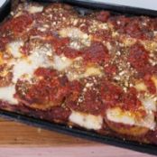 EGGPLANT PIZZA WITH SICILIAN CRUST (THE CHEW)