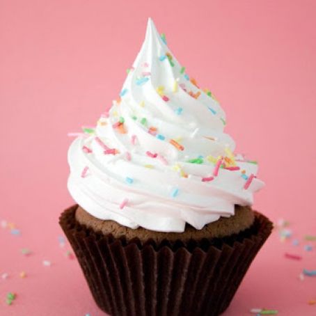 Chocolate Cupcakes with Meringue frosting