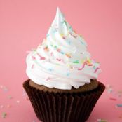 Chocolate Cupcakes with Meringue frosting