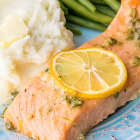 Baked Salmon with Garlic and Dijon