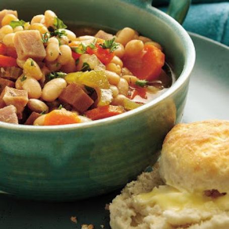 Smoky Ham and Navy Bean Stew