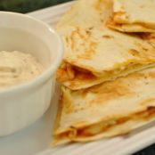 Smoked Onion Dip & BBQ Chicken Quesadillas