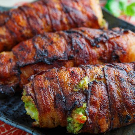 Bacon Wrapped Guacamole Stuffed Chicken on Closet Cooking