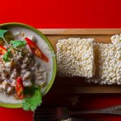 Khao Tung Na Tung (peanut, pork & shrimp dip served w/ rice crackers)