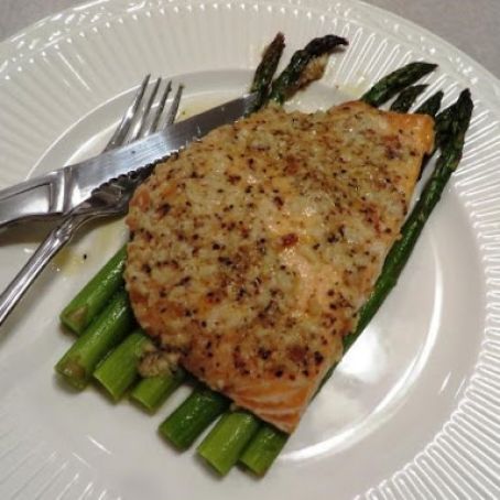 Garlic Parmesan Salmon w/ Asparagus