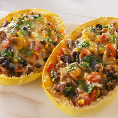 Burrito Spaghetti Squash Boats