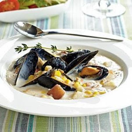 Corn, Clam and Mussel Chowder