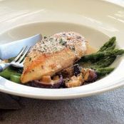 Pan-roasted Chicken with Asparagus and Shiitakes