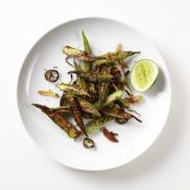 Stir-Fried Okra with Shallots, Chile, and Ginger
