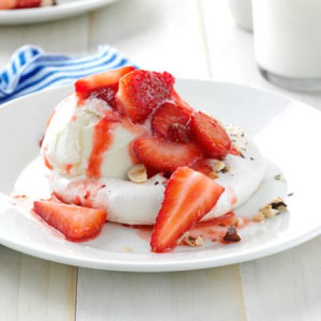 Strawberry-Hazelnut Meringue Shortcakes Recipe
