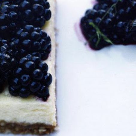 CHEESECAKE w/MINTED BLACKBERRIES