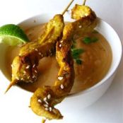 Chicken Satay with peanut sauce: