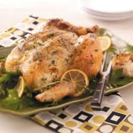 Herbed Roast Chicken with Garlic and Shallots