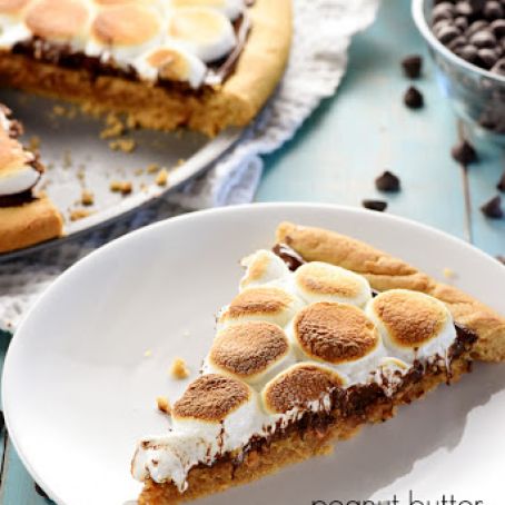 Peanut Butter Cookie S’mores Pizza