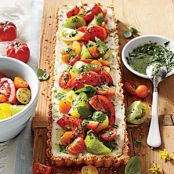 Tomato-Goat Cheese Tart with Lemon-Basil Vinaigrette