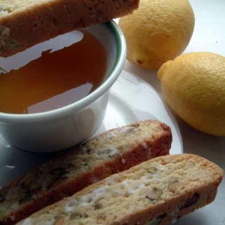 Iced Lemon-Pistachio Biscotti