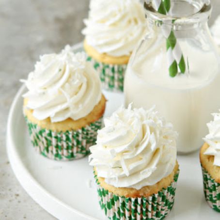 Coconut Cupcakes with Lime Buttercream Frosting