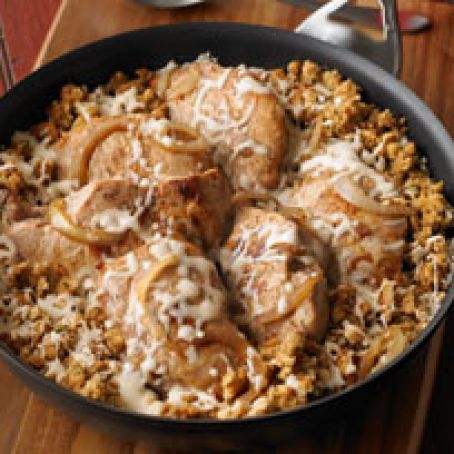 French Onion-Pork Chop Skillet