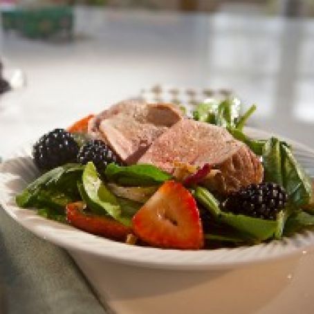 Balsamic Roasted Pork with Berry Salad